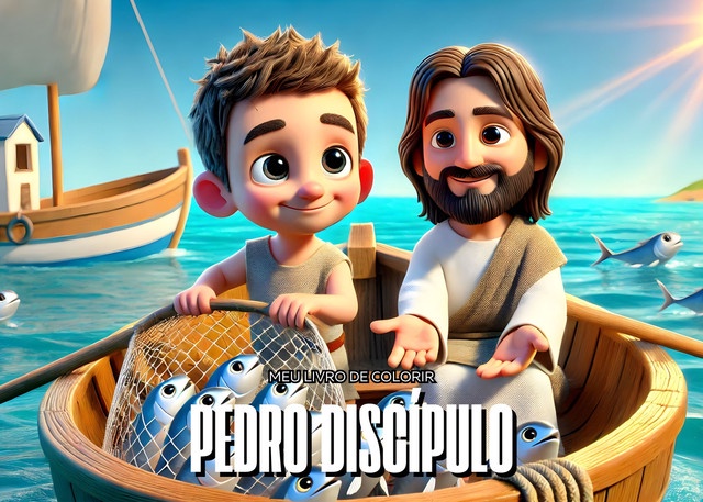 Página de um livro de colorir cristão.