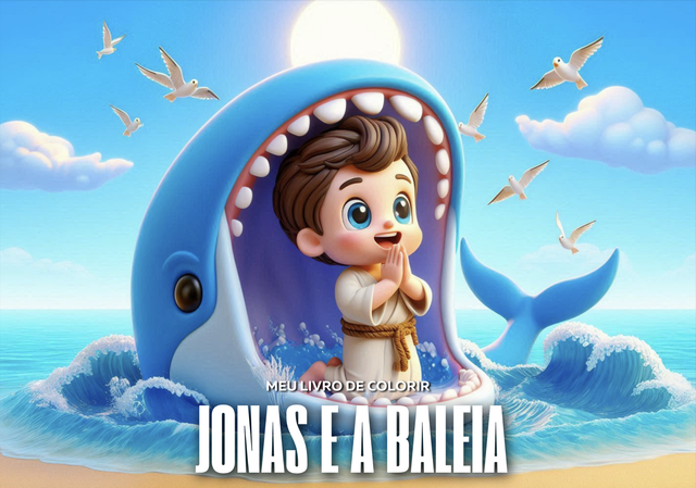 Página de um livro de colorir cristão.