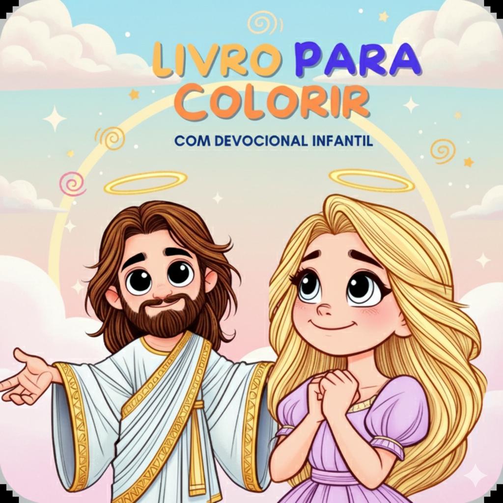 Mockup quadrado de um livro de colorir cristão.