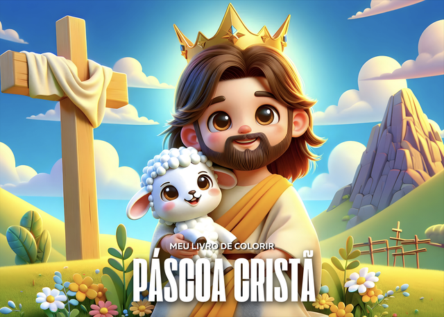 Página de um livro de colorir cristão.