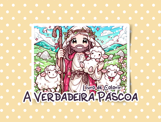 Página de um livro de colorir cristão.